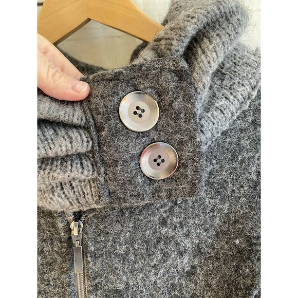 Italian Marisol Wool Sweater/Coat Gray Long Gorgeous Made In Italy - Picture 2 of 5